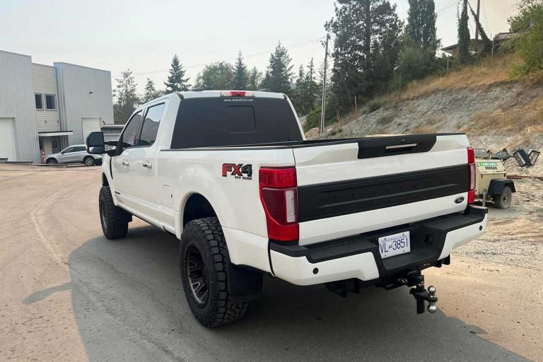 All About Autosports F350 window tint added leveling kit