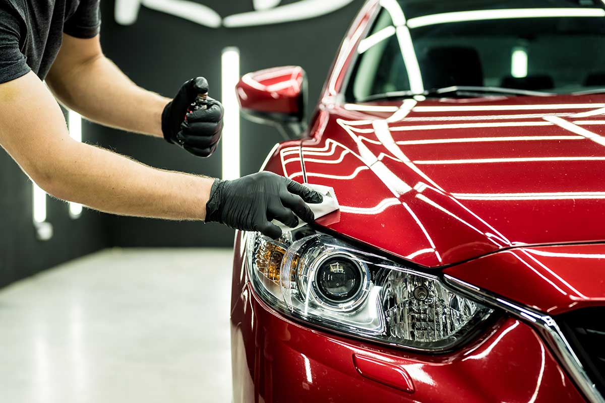 sports car being polished sports car being polished